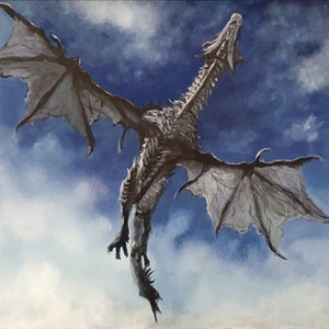 Skyrim - Elderscrolls Art | Dragon | Art print