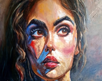 Original oil painting | Colors of Emotion | 60x60cm canvas | expressive portrait