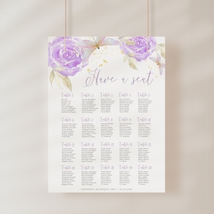 Seating Chart Template, Wedding Engagement ,any Tables up to 20 Tables ...