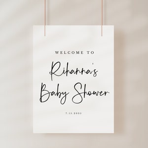 Baby-Dusche-Willkommen-Zeichen, minimale Party Zeichen, Partydekoration, einfache, moderne druckbare Vorlage, Party Schild, Dekor, NUR DIGITALE DATEI