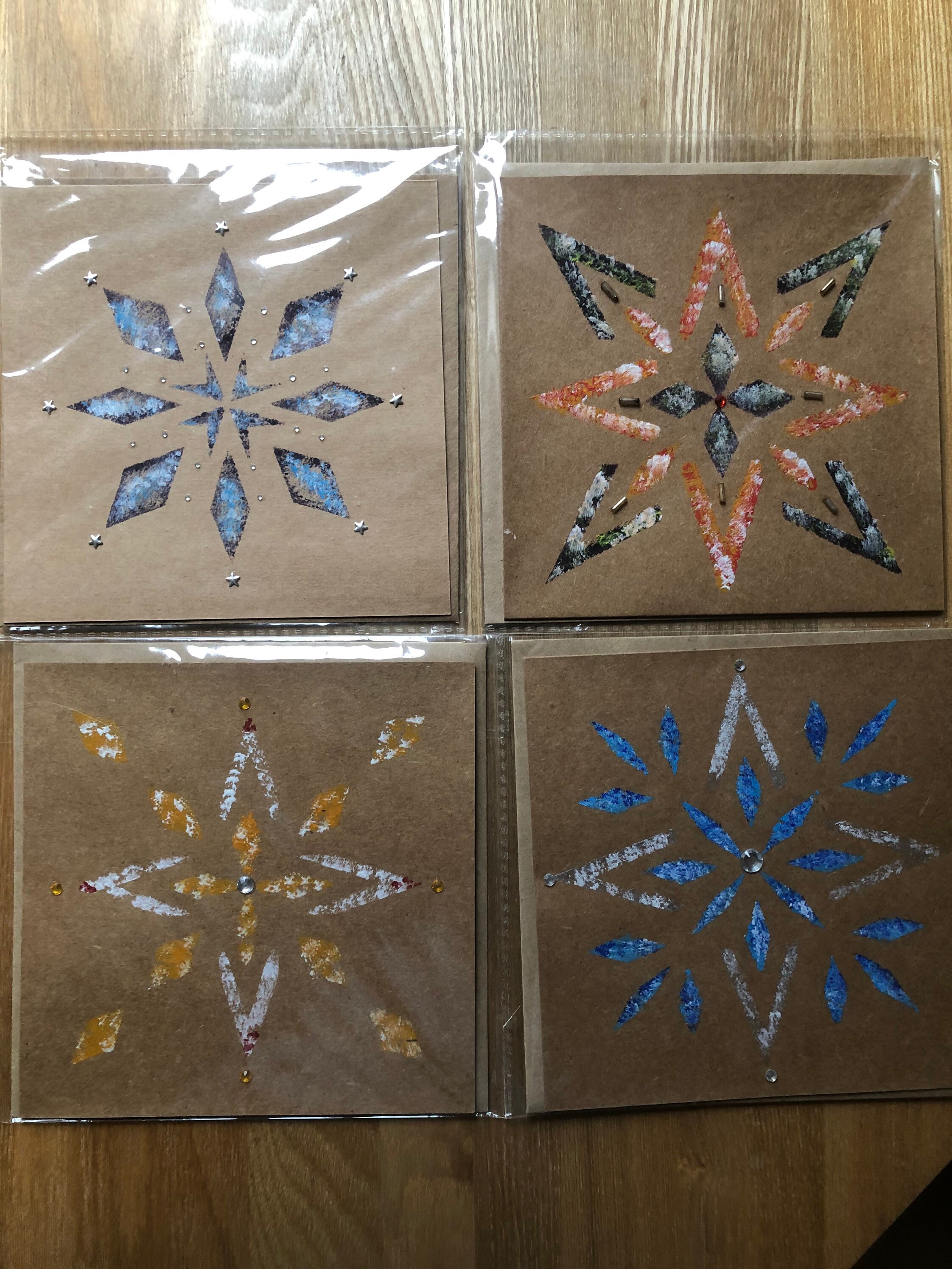 Blank cards set of 4 Etsy