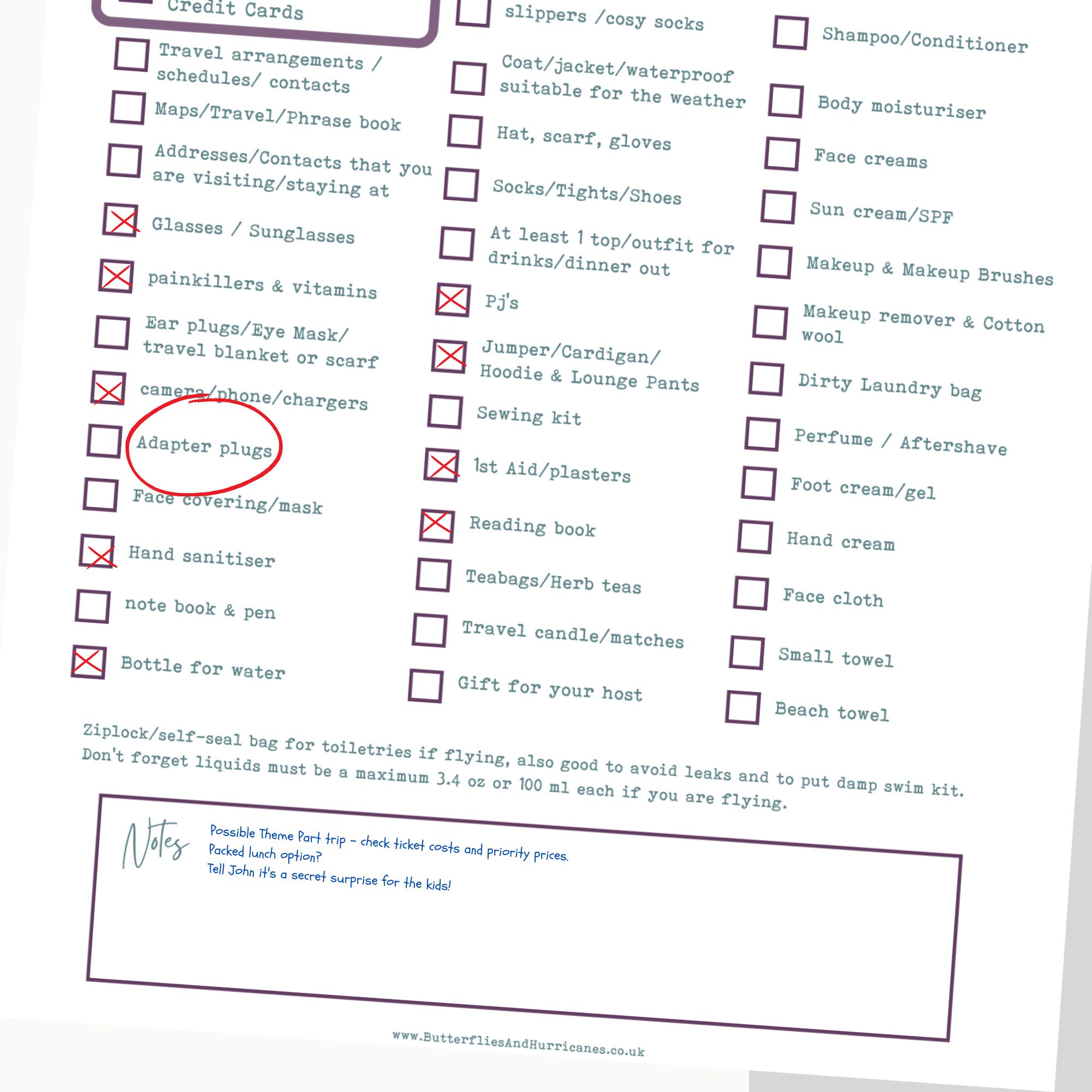 Travel Packing Checklist Printable, Holiday Packing List, Trip Planner ...