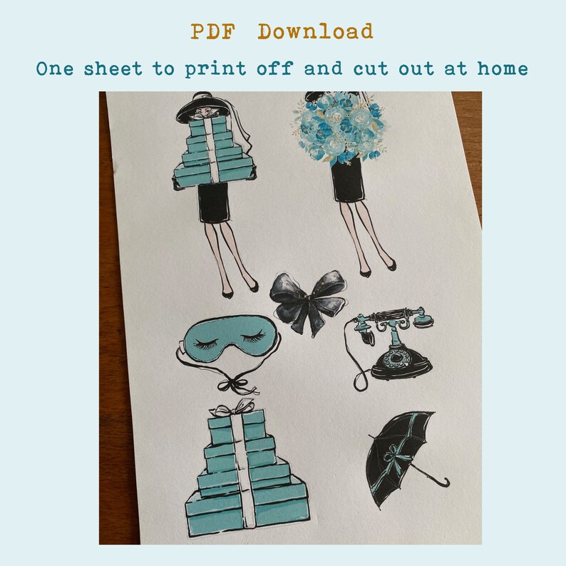 Breakfast at Tiffany's Cake Toppers PRINTABLE Party Etsy UK