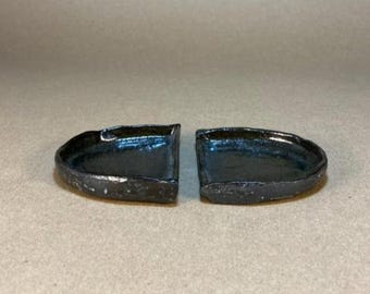 Plato de cerámica negra para joyería Yin-Yin