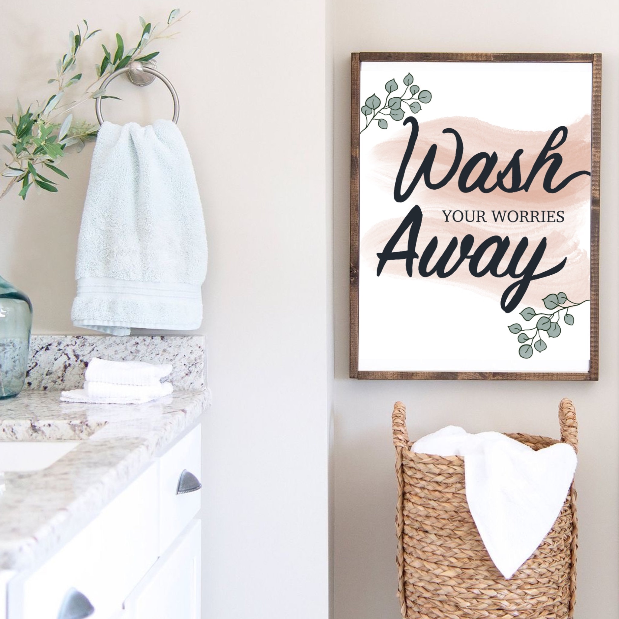 Boho Bathroom Wall Art PDF | Etsy