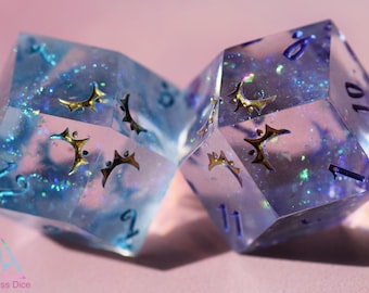 Hope and Fear Handmade Daggerheart Healing Warrior Dice Pair