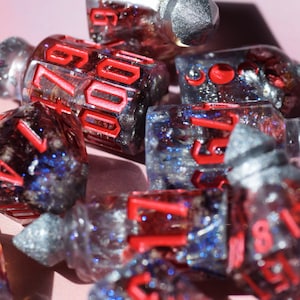 Floral Potion - 9pc Potion Handmade Resin Dice Set