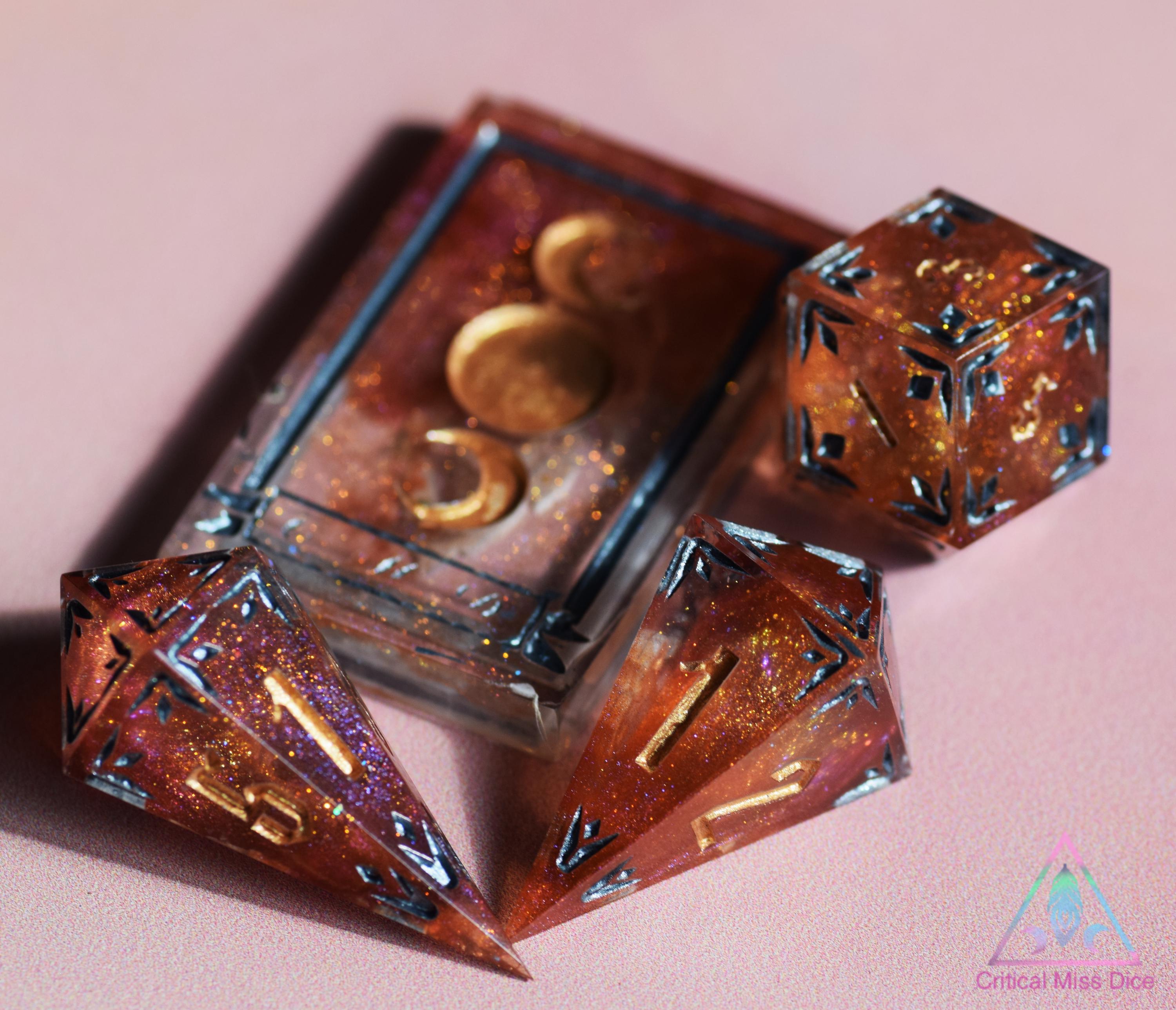 Brazier - 9pc Intricate Frost Handmade Resin Dice Set - Etsy