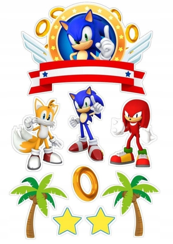 SONIC the HEDGEHOG Characters Cake Topper SONIC Topper Sonic Party Edible  Decoration Wafer Paper Wafer Card Icing Sheet 