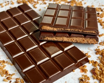 Vegan Hazelnut Praline Ferrero Roche Filled Handmade Chocolate Bar Artisan Nuts Dairy Free
