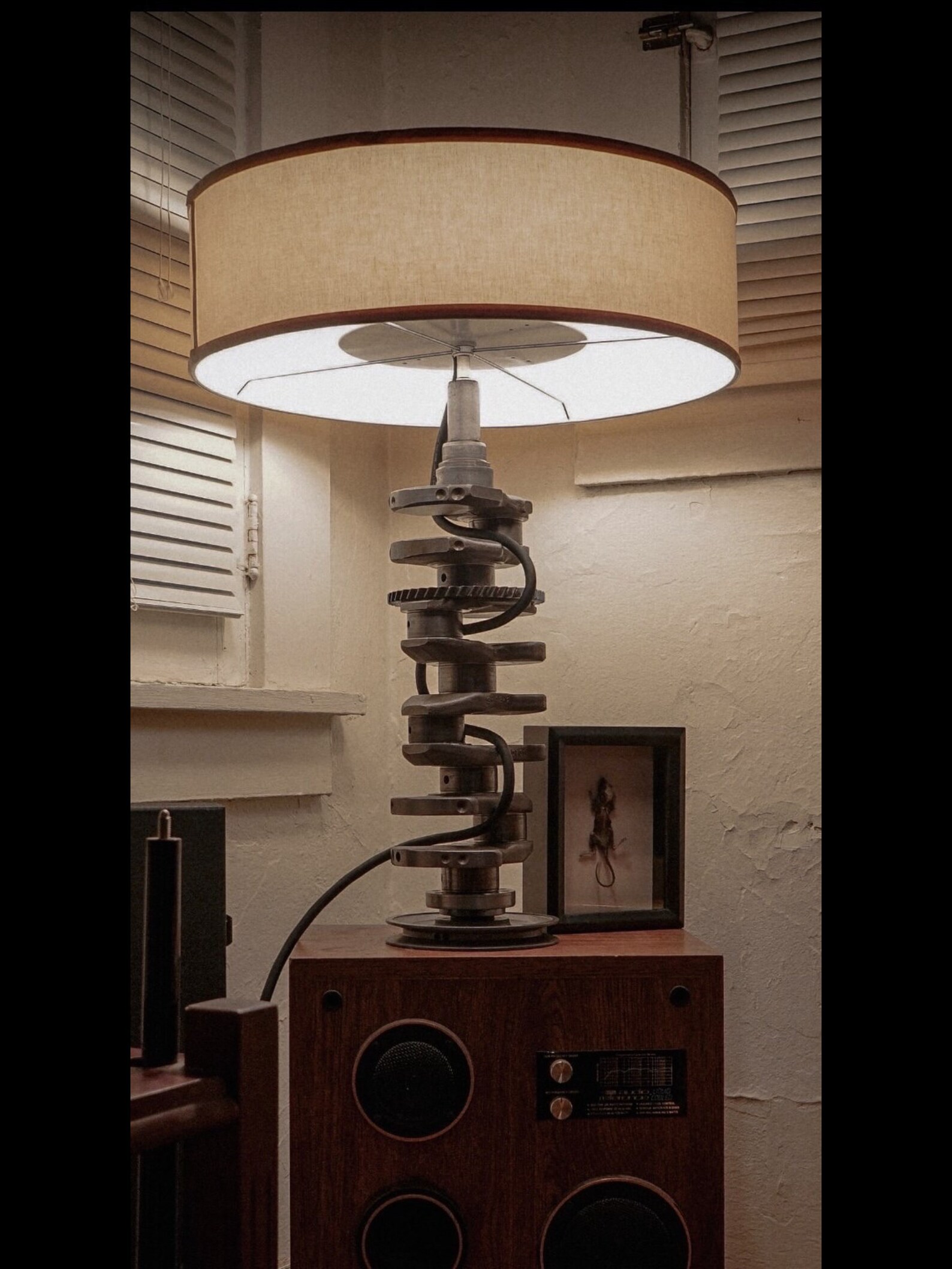 Upcycled Industrial Crankshaft Lamp Steampunk Light Etsy
