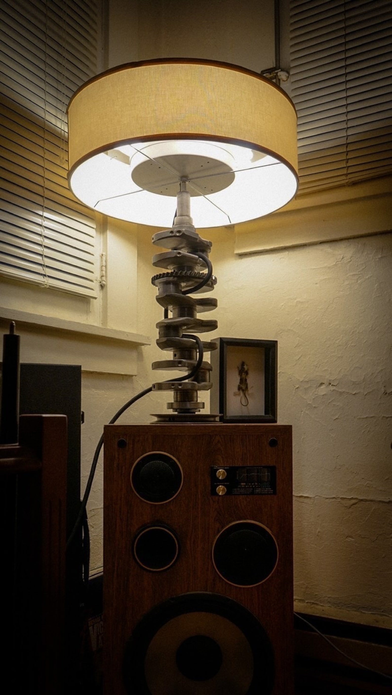 Upcycled Industrial Crankshaft Lamp Steampunk Light Etsy
