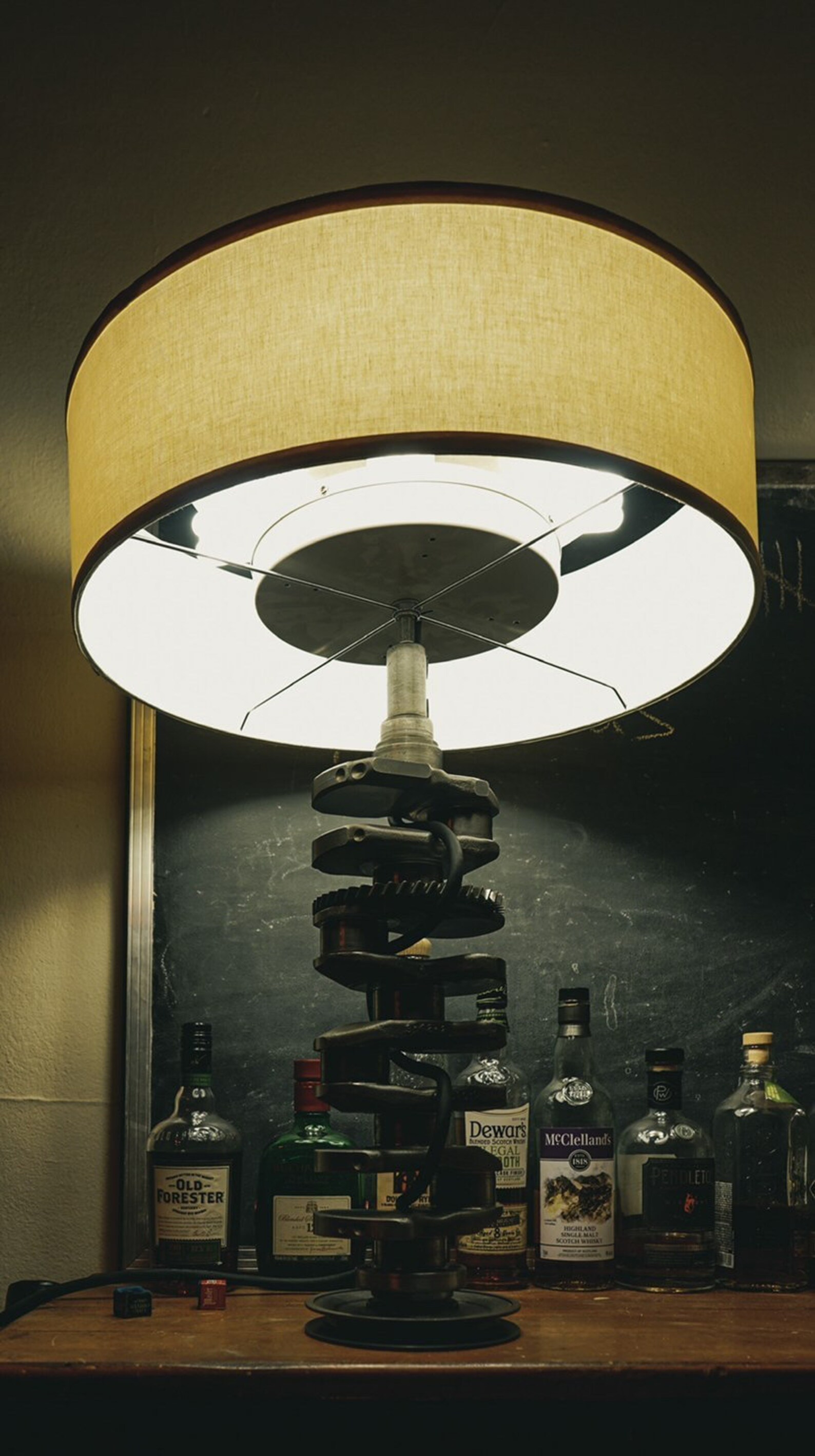 Upcycled Industrial Crankshaft Lamp Steampunk Light Etsy