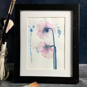 Original Watercolor Painting - Pink Flowers