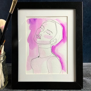 Original Watercolor and Ink Line Drawing