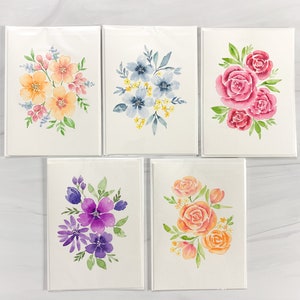 Cartões florais pintados à mão/cartões em aquarela/vendidos individualmente/cartão de aniversário/cartão de aniversário/cartão de dia das mães