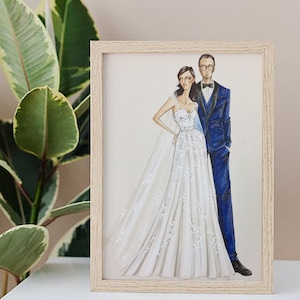 Custom Wedding Fashion Illustration - Full Color