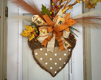 Acorn Grapevine Wreath for Front Door Fall Wreath - Etsy