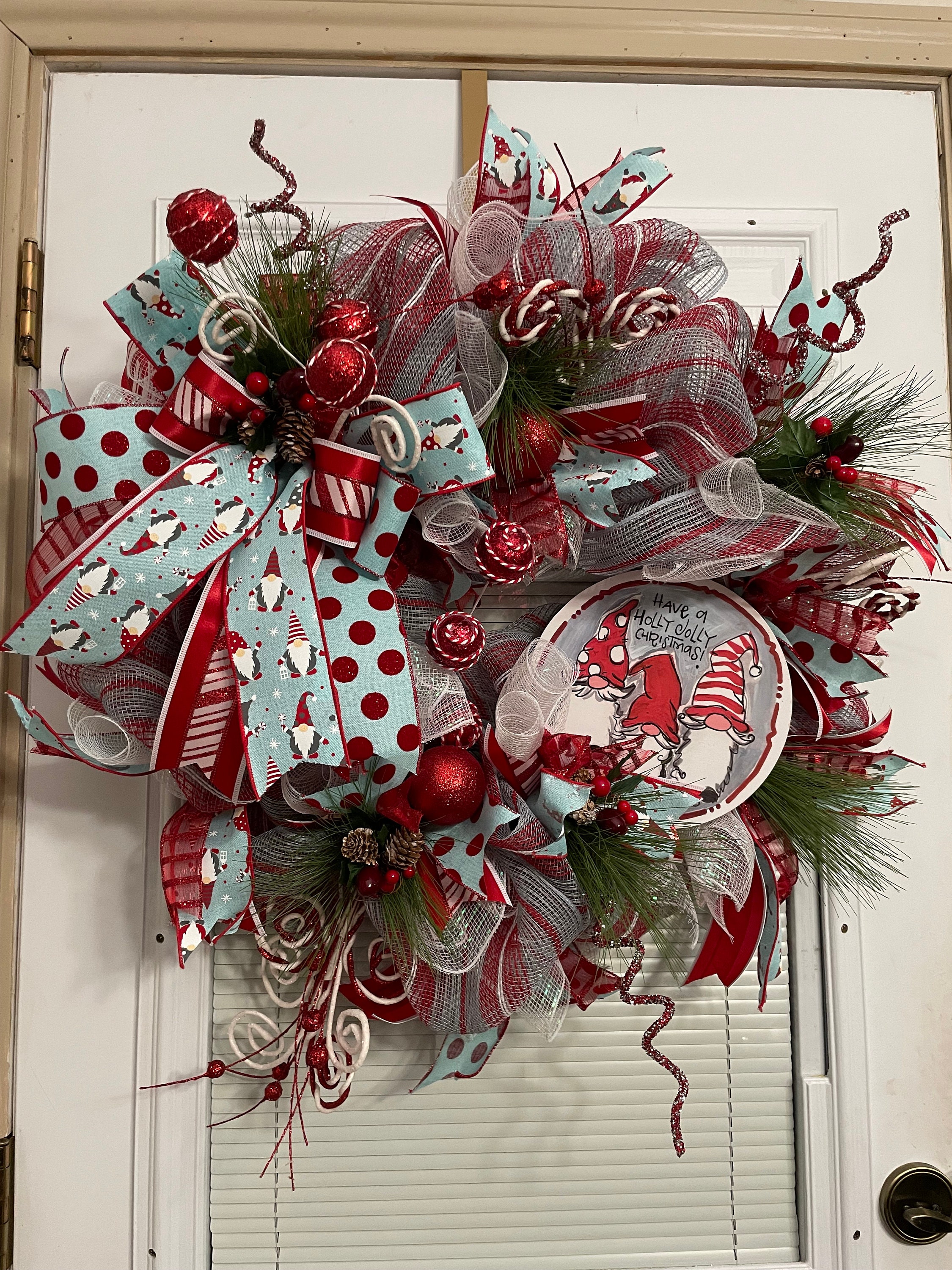 Elf Christmas Wreath, Christmas Floral Decor, Christmas Gift, Holly Be –  BeautifulMesh