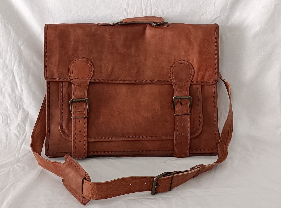 LEATHER LAPTOP BAG Brown / Sling Laptop Bag Etsy