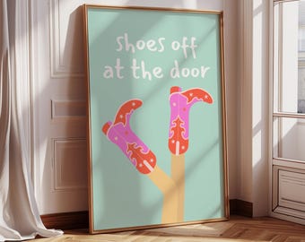 Lámina "Quítate los zapatos en la puerta": Divertida decoración para el pasillo