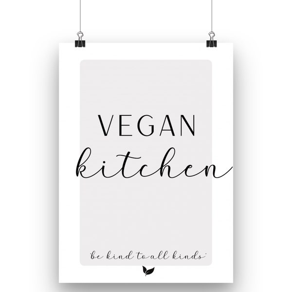 Vegan | Vegan Kitchen | Vegan Print | Be Kind | Kitchen Prints | Kitchen Decor | Veganuary | Vegan Menu