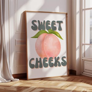 Sweet Cheeks Print: Quirky Bathroom Decor, Funny Home Art