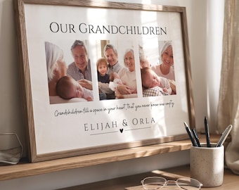 Personalised Our Grandchildren Photo Print, custom family photo gift from grandchildren for grandparents