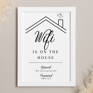 Wifi Print | Wifi is on The House | Home Decor | Personalised Prints | Wifi | Wifi Home Print |