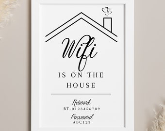 Wifi Print | Wifi is on The House | Home Decor | Personalised Prints | Wifi | Wifi Home Print |