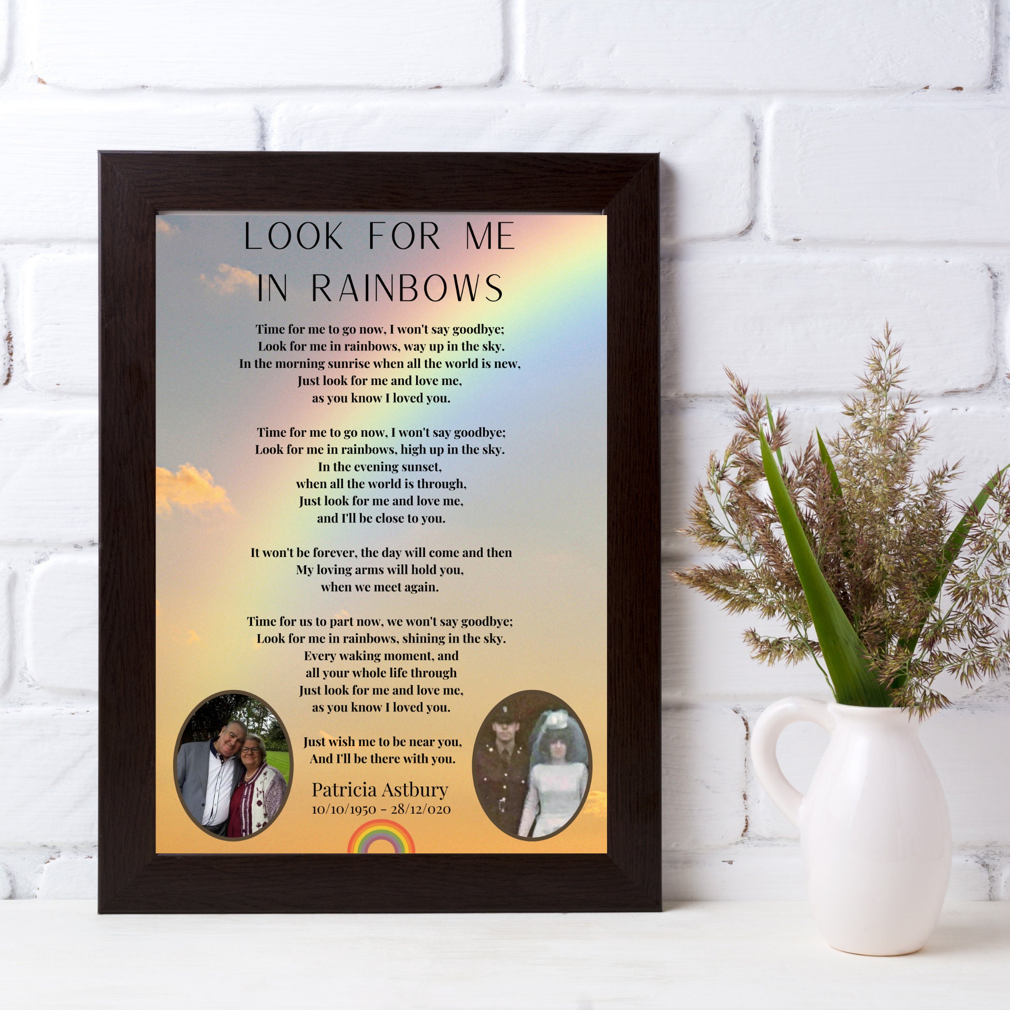 Look For Me In Rainbows Funeral Poem Memorial Gift Loved Etsy Look For Me In Rainbows Funeral Poem Memorial Gift Loved Etsy