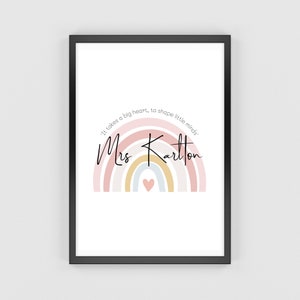 Personalized Teacher Thank You Print: Rainbow Decor (Unframed)