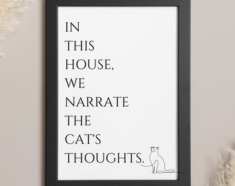 Cat Thoughts Print - Home Print - Gallery Wall - Quirky Decor
