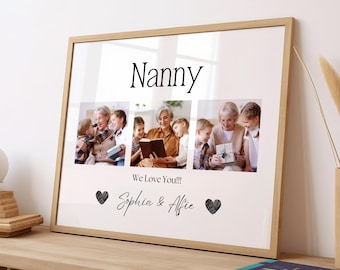 Personalized Photo Gift for Grandma: Custom Name Print (Unframed)