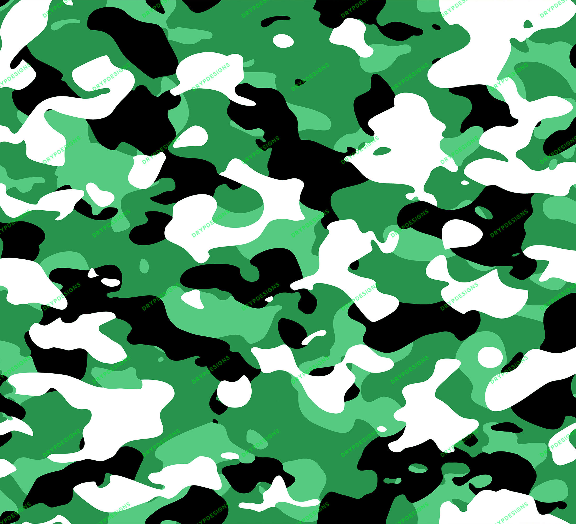 Green Camouflage Seamless Digital Background Pattern Digital Download Files  