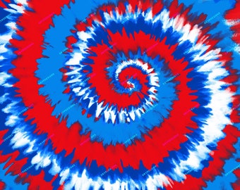 Red + White + Blue Patriotic Tiedye Swirl Digital Paper Background Pattern Bundle - Digital Download Files