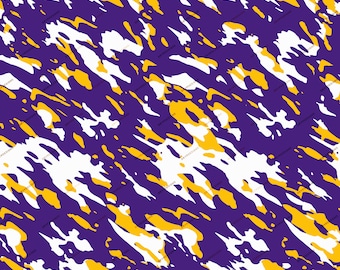 Purple + Yellow + White Abstract Camo Seamless Background Pattern - Camouflage Digital Paper Wallpaper PNG - Instant Digital Download Files