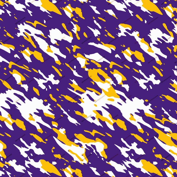 Purple + Yellow + White Abstract Camo Seamless Background Pattern - Camouflage Digital Paper Wallpaper PNG - Instant Digital Download Files