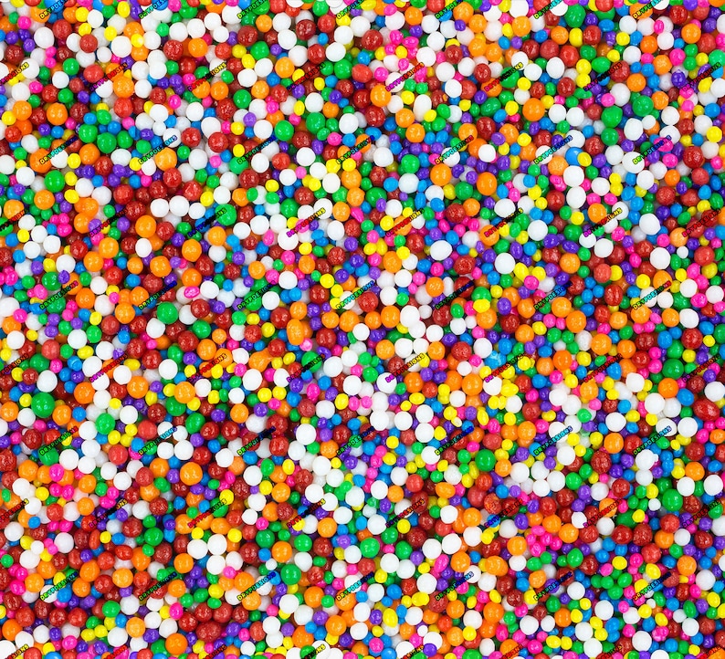 Random Sprinkle Rainbow Nonpareils Candy Sprinkles Seamless Digital Paper Background ...