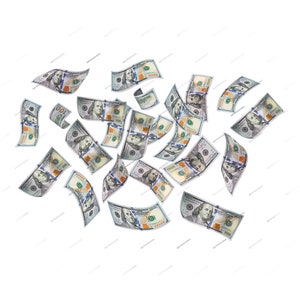 Piovono banconote da 100 dollari PNG Graphic - Caduta di denaro trasparente PNG Overlay - File di download digitale