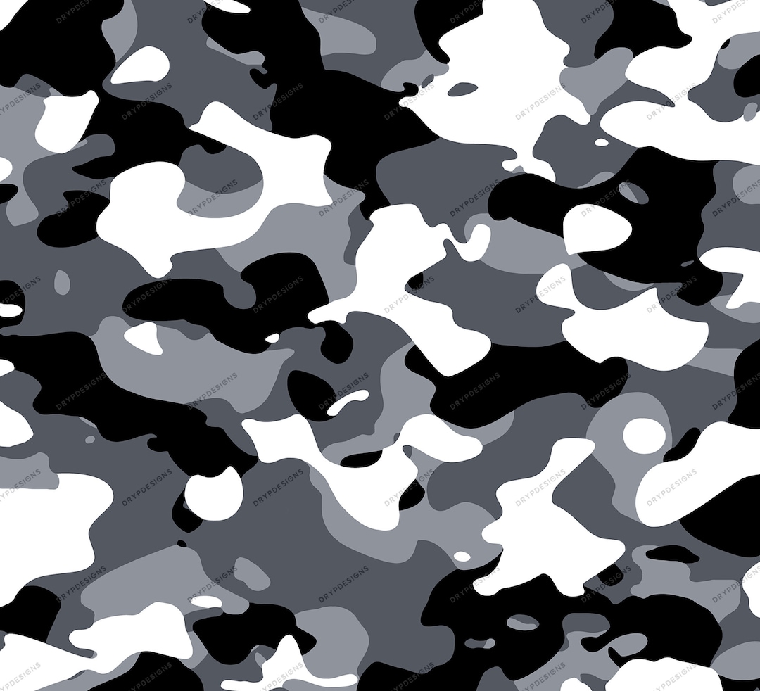 Black White Gray Camouflage Seamless Digital Paper - Etsy Finland