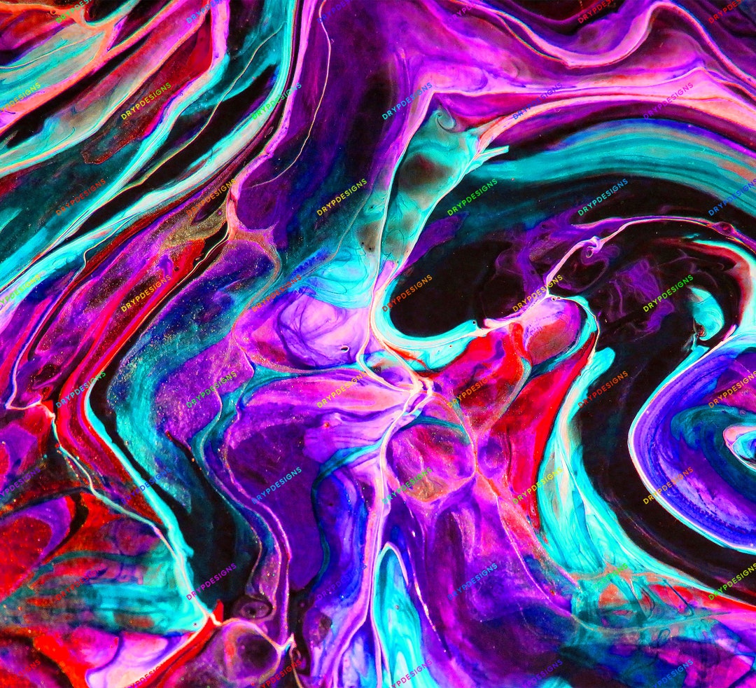 Deep Purple + Pink + Teal Marble Swirl Digital Paper Background Texture ...
