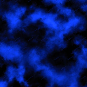 Blue + Black Smoke Clouds Seamless Background Texture - Dark and Bold Blue Clouds Digital Paper PNG - Digital Download Files