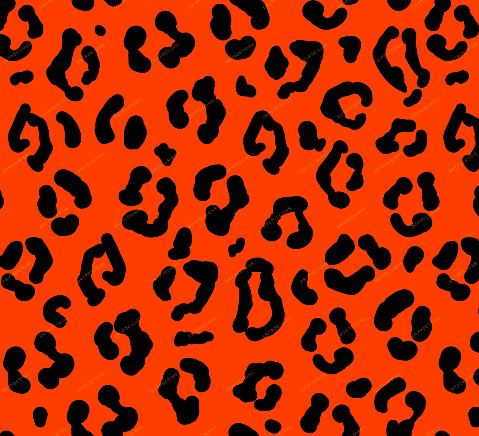 Orange + Black Leopard Print Seamless Pattern Overlay - Leopard Print ...