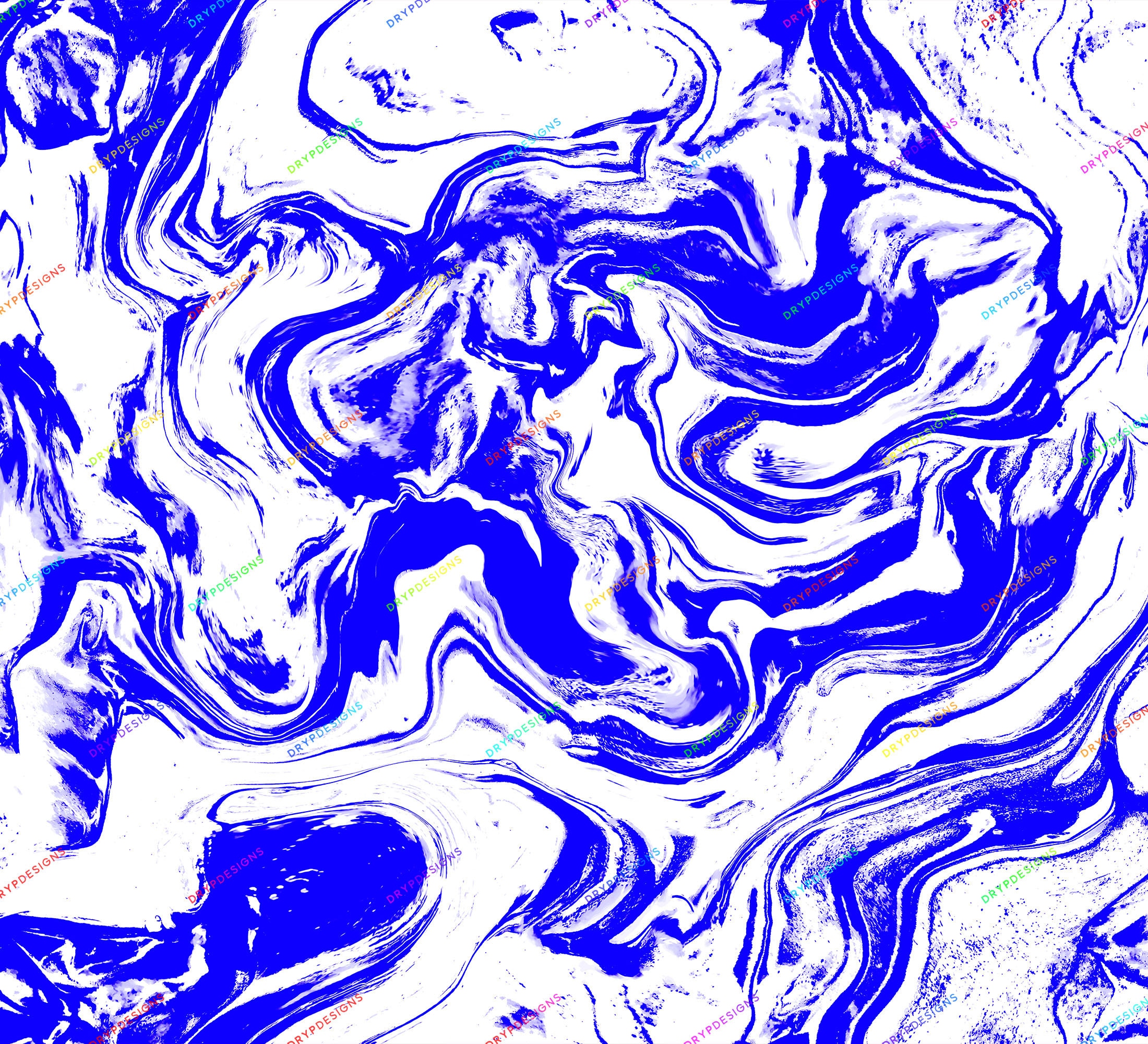 Blue + White Marble Swirl Seamless Background Texture - Abstract Liquid ...