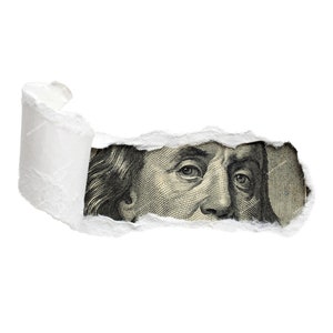 Ben Franklin Money Ripped Paper Cutout PNG Graphic - File di download digitale