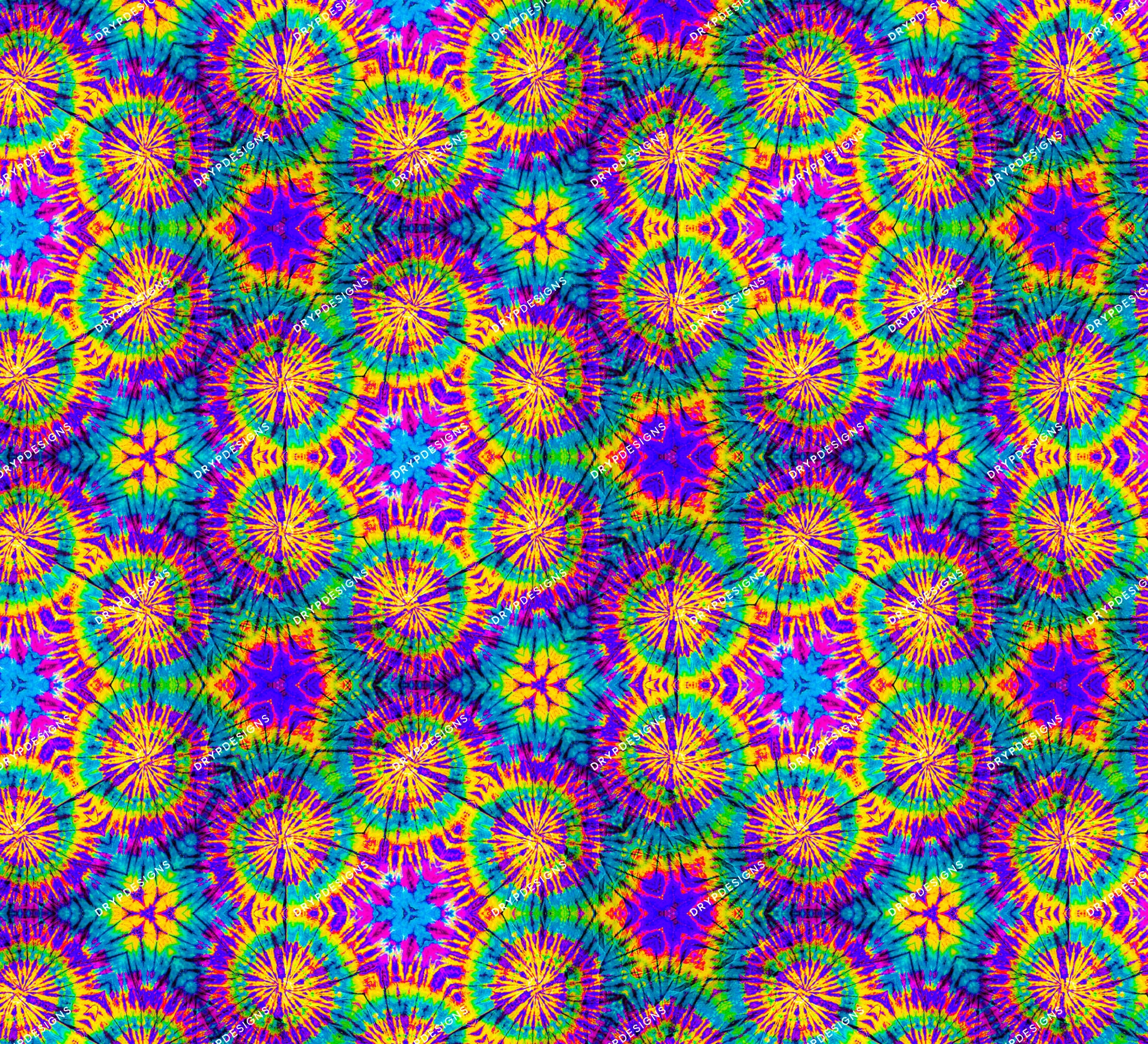 Psychedelic Purple Rainbow Tie-dye Seamless Background Pattern Tie