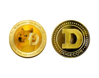 Gold Dogecoin Crypto PNG Bundle Digital Download