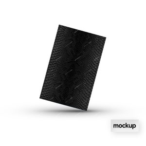 May include: Black card mockup with a snakeskin texture.