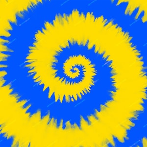 Blue + Yellow Tie-Dye Swirl Digital Paper Background Pattern - Digital Download Files